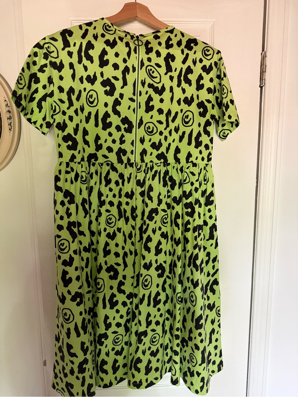 Lazy Oaf Neon Green Leopard Midi Dress - Picture 3 of 5